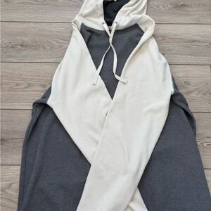 Two-Tone Gray and Cream Hoodie
